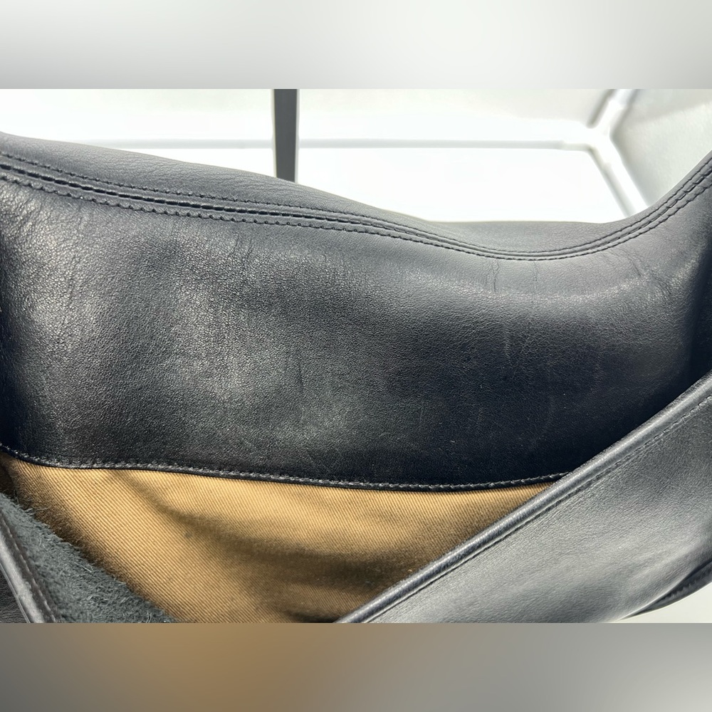 COACH VINTAGE 9338 Y2K Legacy Crescent Black Leather Shoulder Crossbody Hobo Bag - Picture 6 of 16